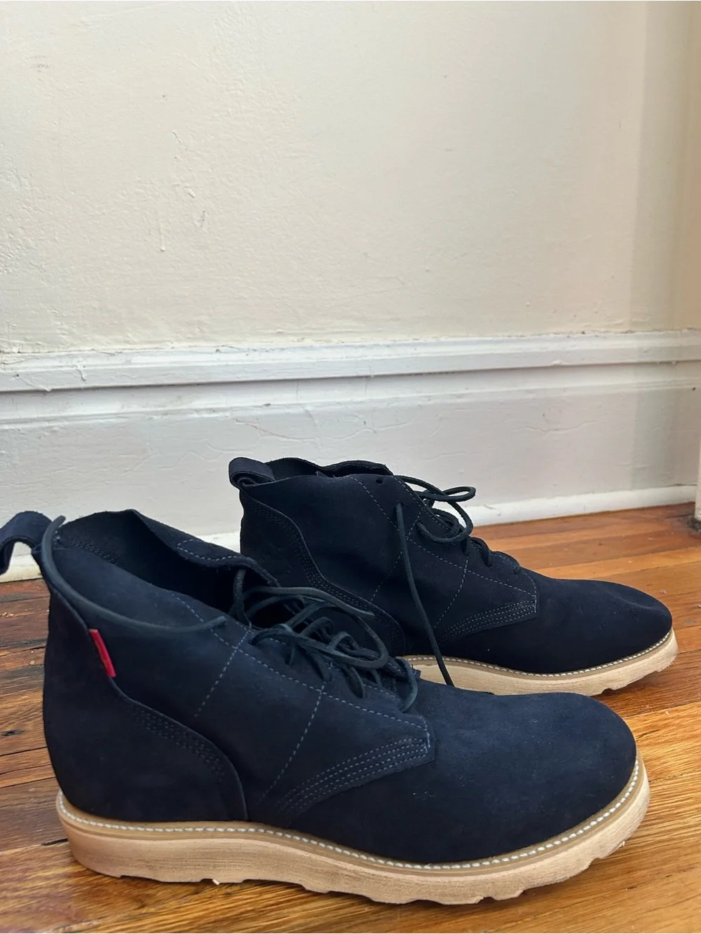 Blue almost Black Suede Chukka Boots for Men